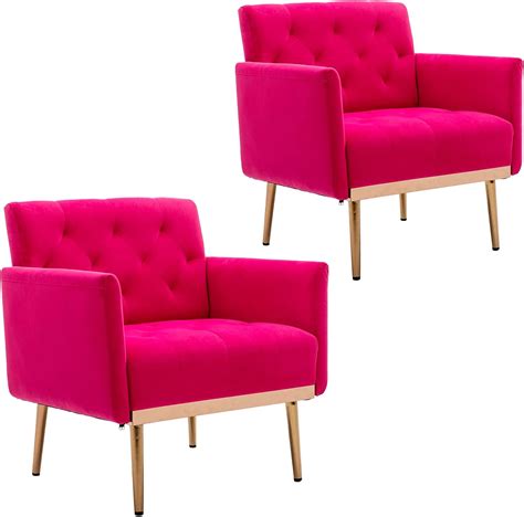 Amazon.com: Hot Pink Accent Chairs Set of 2 for Living Room, Modern ...
