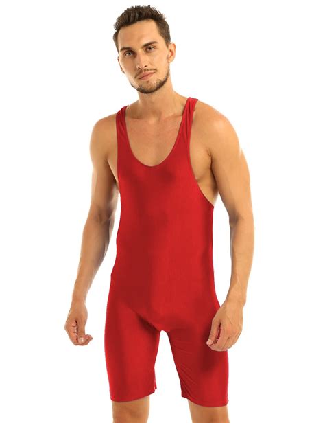 Buy YiZYiF Men's Wrestling Singlet Softsuit with Classic Style One ...