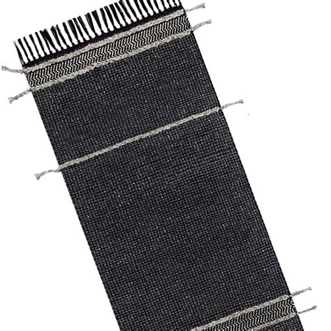 Hutton Black Flatweave Tassel Runner 2x7 | At Home