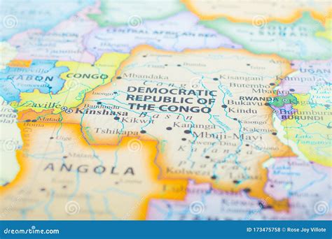 Map of Democratic Republic of the Congo Stock Photo - Image of kinshasa ...
