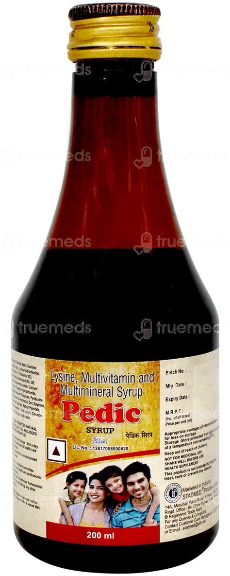 Pedic Syrup 200 Ml - Uses, Side Effects, Dosage, Price | Truemeds