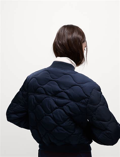 Buy Satin Quilted Relaxed Bomber Jacket at Marks & Spencer