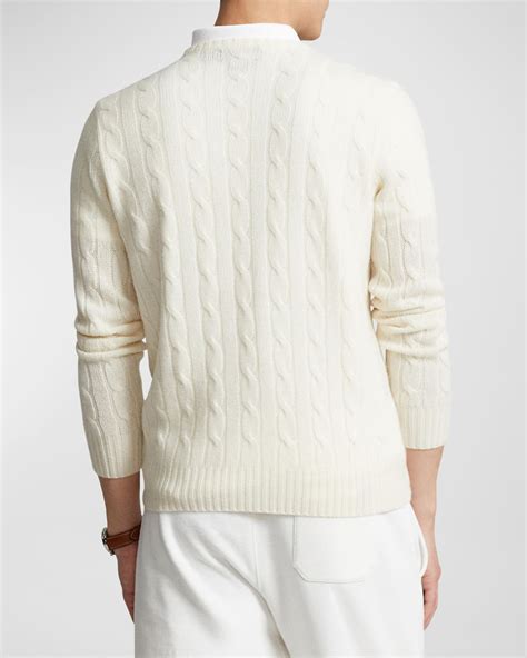 Polo Ralph Lauren Men's The Iconic Cable-Knit Cashmere Sweater | Neiman ...