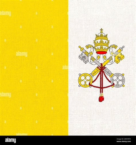 The Holy See flag. flag of Vatican. National Vatican flag on fabric ...