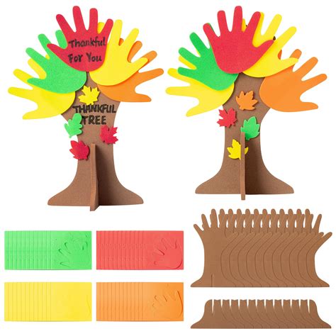 Watinc 12 Sets Happy Fall Handprint Tree Diy Foam Crafts | Desertcart INDIA