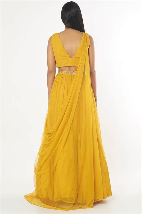 Mustard embellished lehenga set