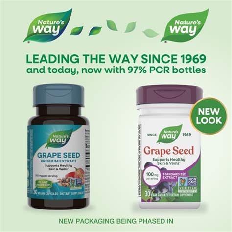 Nature's Way Grape Seed Standardized Extract -- 100 mg Per Serving - 30 ...