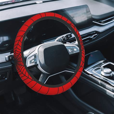 Amazon.com: Red Spider Web Steering Wheel Cover, Non-Slip Breathable Steering Wheel Covers for ...
