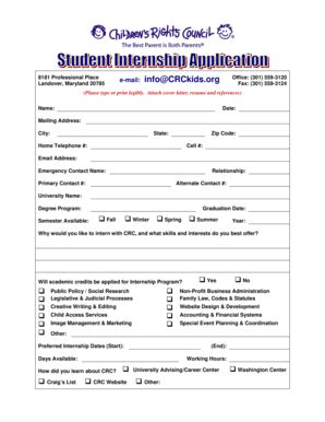Fillable Online crckids The intern application - crckids Fax Email ...
