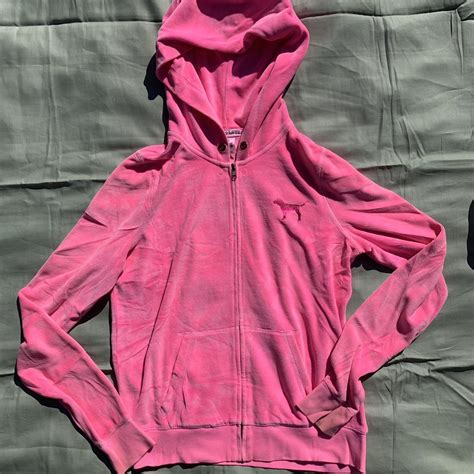 Victoria’s Secret PINK zip up sweatshirt. Has pink... - Depop