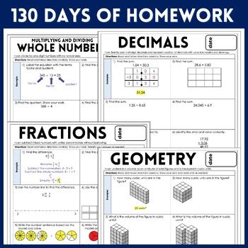 Image result for 5th Grade Math Homework Worksheets