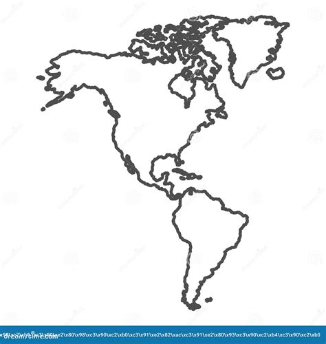 Printable North And South America Map Outline