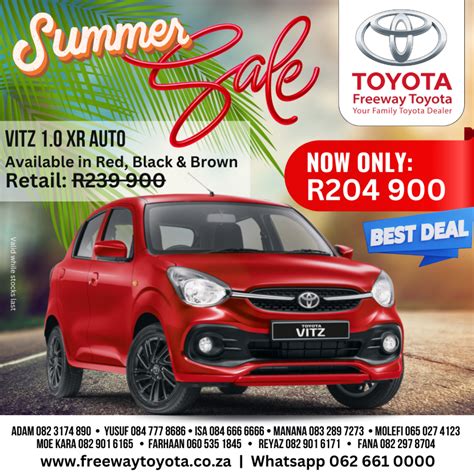 Toyota Vitz on special – Freeway Toyota Johannesburg – Best deals on Toyota Corolla, Toyota C-HR ...