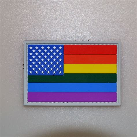 USA United States American RAINBOW Flag Shape Pvc Patch Swat Tactical ...