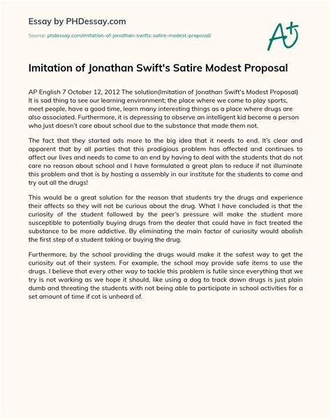 Image result for Modest Proposal Examples