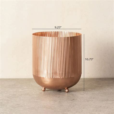 Buy Ripple Cut Brass Planters for Indoor Plants Online | Arcedior
