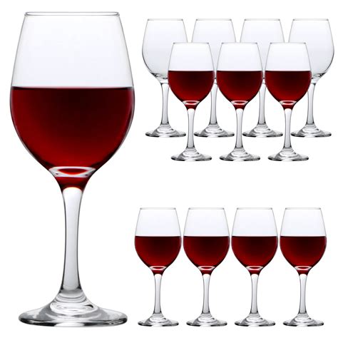 QAPPDA 10 Ounce Wine Glasses,Classic Red Wine Glasses Bulk Set of 12 ...
