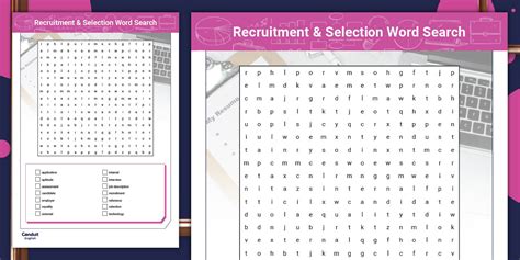 Recruitment & Selection Word Search
