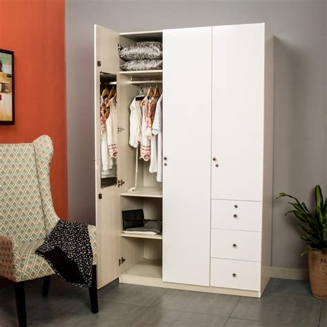 Buy Alps 3-Door Wardrobe with Drawer - White from Home Centre at just ...