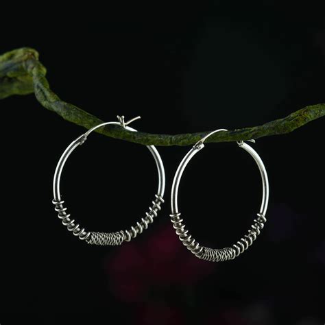 Wire Wrap Silver Hoops – Totapari