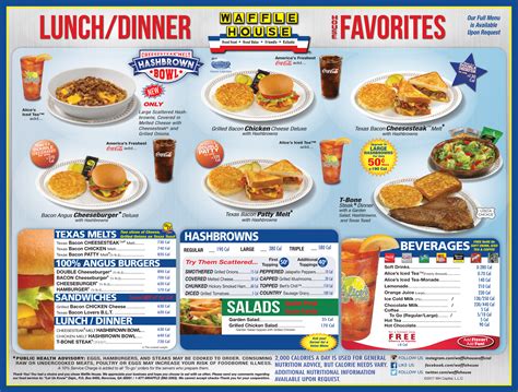 Menu For Waffle House