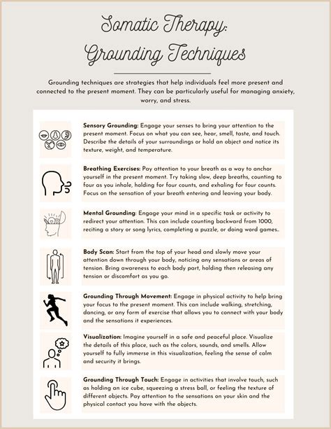 Somatic Therapy Grounding Techniques - Etsy | Mental health therapy ...