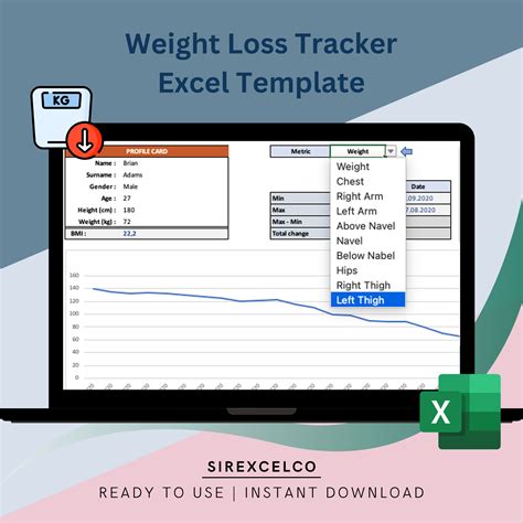 Excel Weight Tracker Metric: Weight Loss Tracker Excel Template – XCYDWH