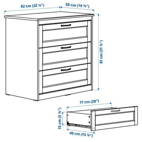SONGESAND Chest of 3 drawers, white, 82x81 cm - IKEA