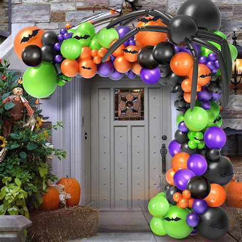 Hometimes Halloween Balloon Garland Arch kit with Black Orange Green ...