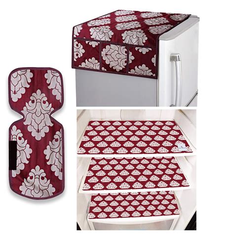 Kuber Industries Fridge Combo Set | 1 Piece Fridge Top Cover - 3 Piece ...