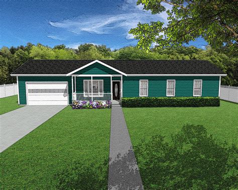 4 Bedroom Ranch Style House Plans, 4/2, 1508 Square Feet, 82'x25', One ...