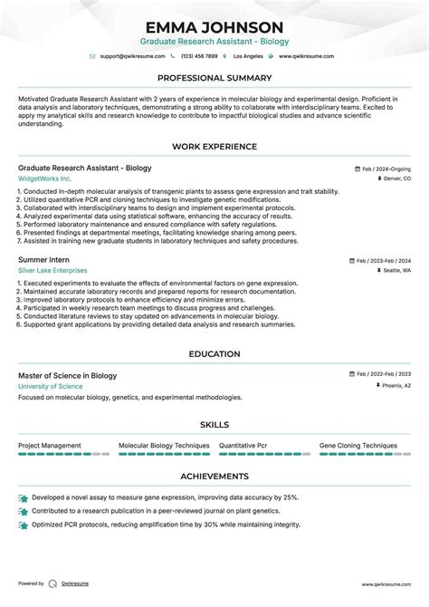 10+ Graduate Research Assistant Resume Samples & Templates for 2025
