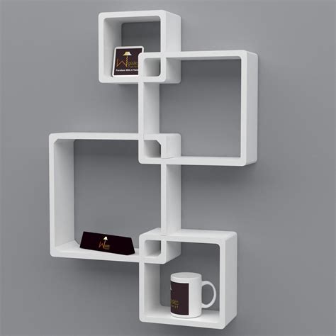 Buy Rafuf Intersecting Floating Wall Shelves with 4 Shelves Online ...