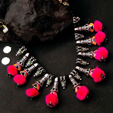 Kalbelia Pom Pom Statement Necklace – VOYLLA