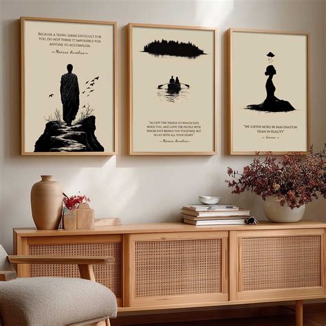 Marcus Aurelius Philosophy Motivational Wall Art Paintings for Living ...