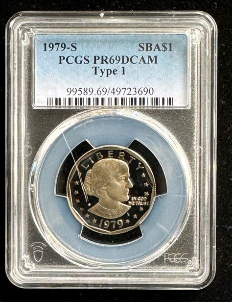 1979-S SUSAN B ANTHONY $1 COIN, PCGS GRADED PROOF 69 DEEP CAMEO TYPE 1 ...