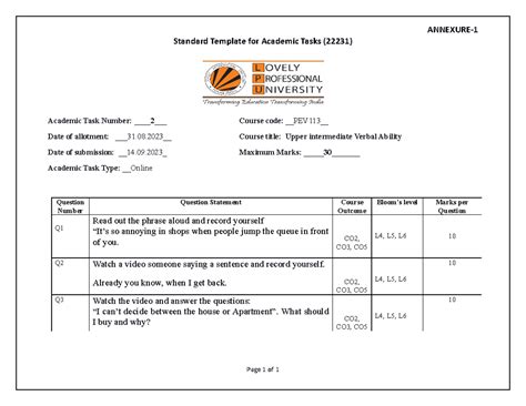 A963888211 28554 2 2023 CA2 PEV113 - ANNEXURE- Standard Template for ...