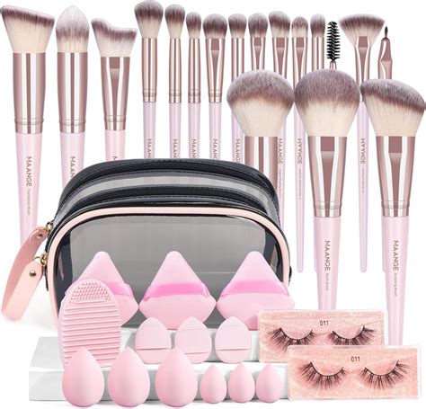 Amazon.com: MAANGE 34 Pcs Makeup Brush Set Professional Makeup Brushes ...