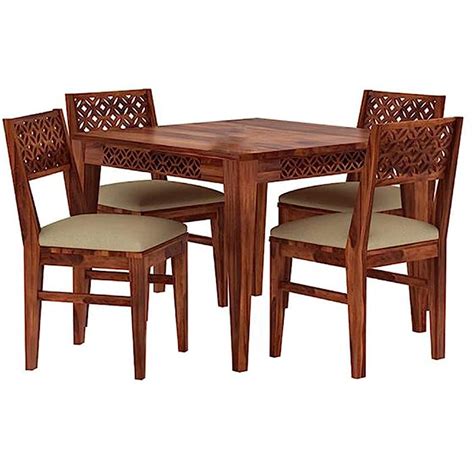 Buy Ruchika Handicraft CNC Cuting Sheesham Wood Dining Table 4 Seater ...