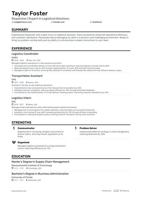 5 Entry Level Dispatcher Resume Examples & Guide for 2024