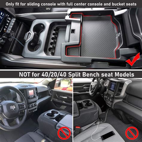 Jaronx For Dodge Upper Center Console Organizer, For RAM 1500 (2019 ...