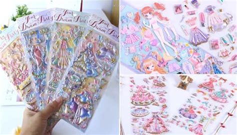FunBlast Kawaii Stickers Set – Set of 2 Princess Dress-Up Change ...