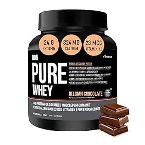 BON PURE WHEY | 1 Kg, 28 Servings Belgian Chocolate|The HOLISTIC WHEY ...