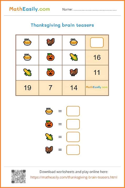 Image result for Thanksgiving Math Puzzles
