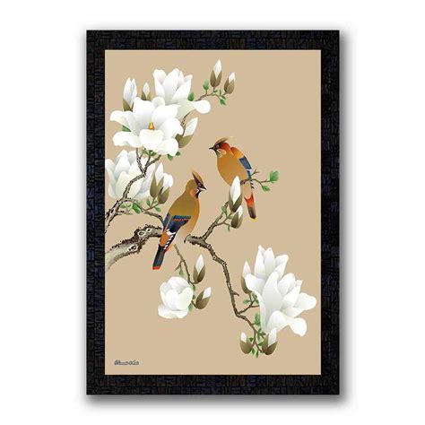 PNF Birds with Wooden Synthetic Frame Painting with Acrylic Sheet ...