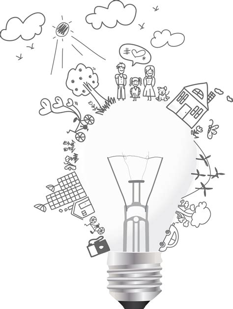 ideia criativa de lâmpada com desenho ambiental e ecologicamente correto economizar energia ...