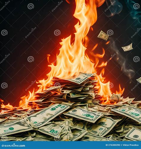Burning Pile Of Money