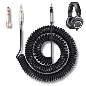 Buy Crysendo 1.7m Coiled Audio Cable for Au-dio Tech-nica, Se-nhe-iser ...