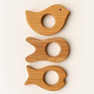 Buy Woodco Handicrafts Neem Wood Teethers for Babies Dumbbell Sticks ...