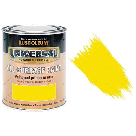 Dented Tin Rust-Oleum Universal Canary Yellow Gloss All-Surface Brush ...